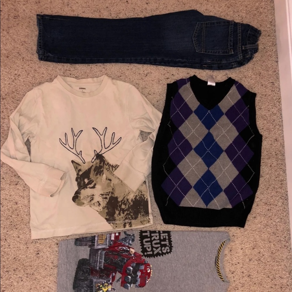 Boys size 7 Gymboree lot of 7 jeans pans tops jack